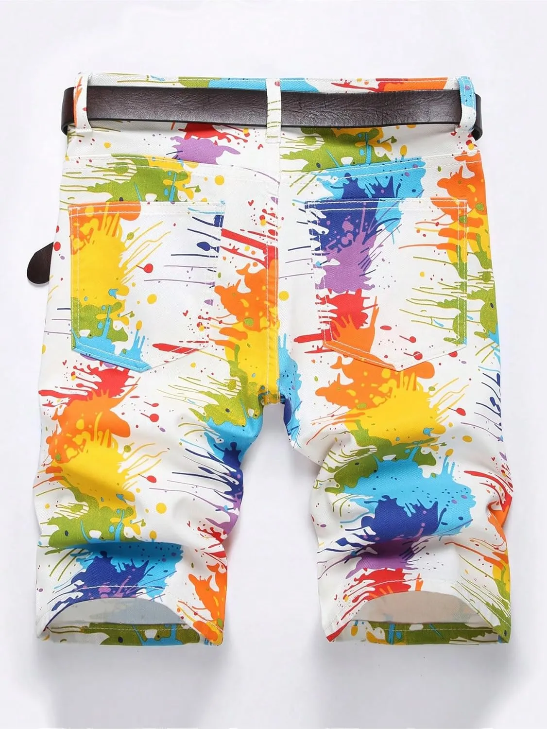 MLANM Men's Denim Shorts Classic Fit Distressed Summer Fashion Ripped Jean Shorts