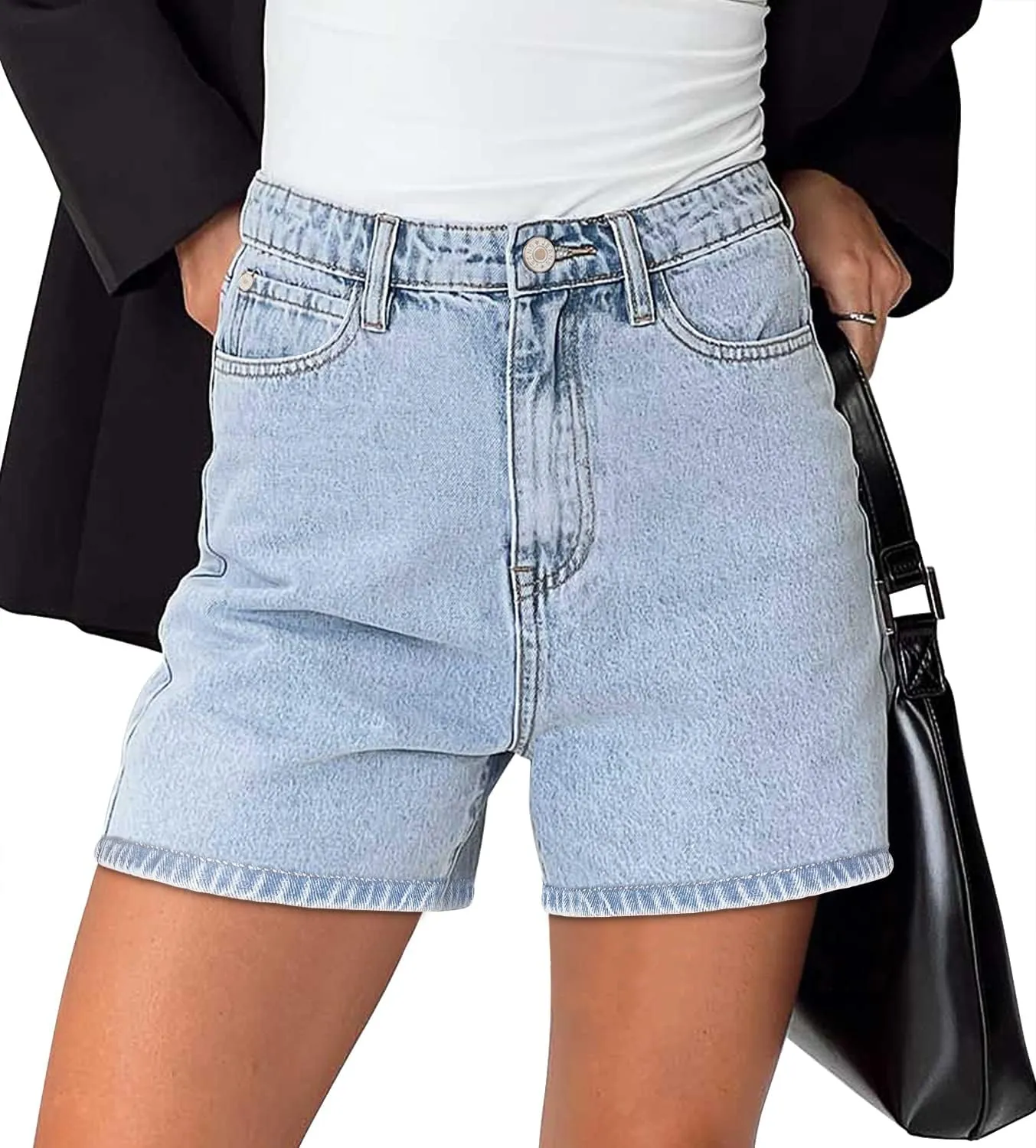 MODARANI Women's Cut Off Denim Jean Shorts Ripped Distressed