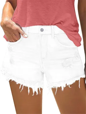 MODARANI Women's Cut Off Denim Jean Shorts Ripped Distressed
