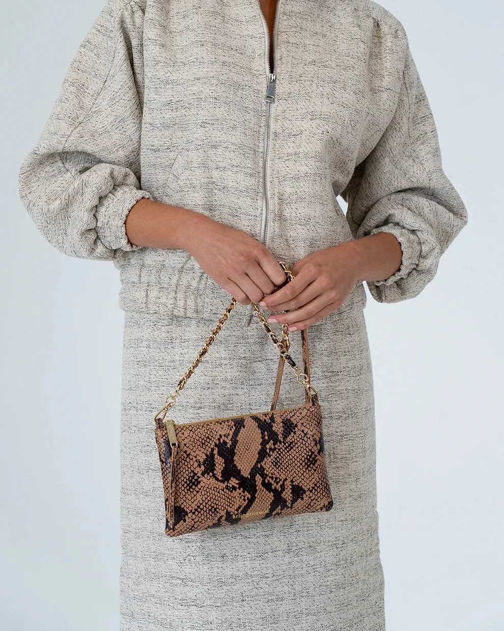 Molly Crossbody - Caramel Python