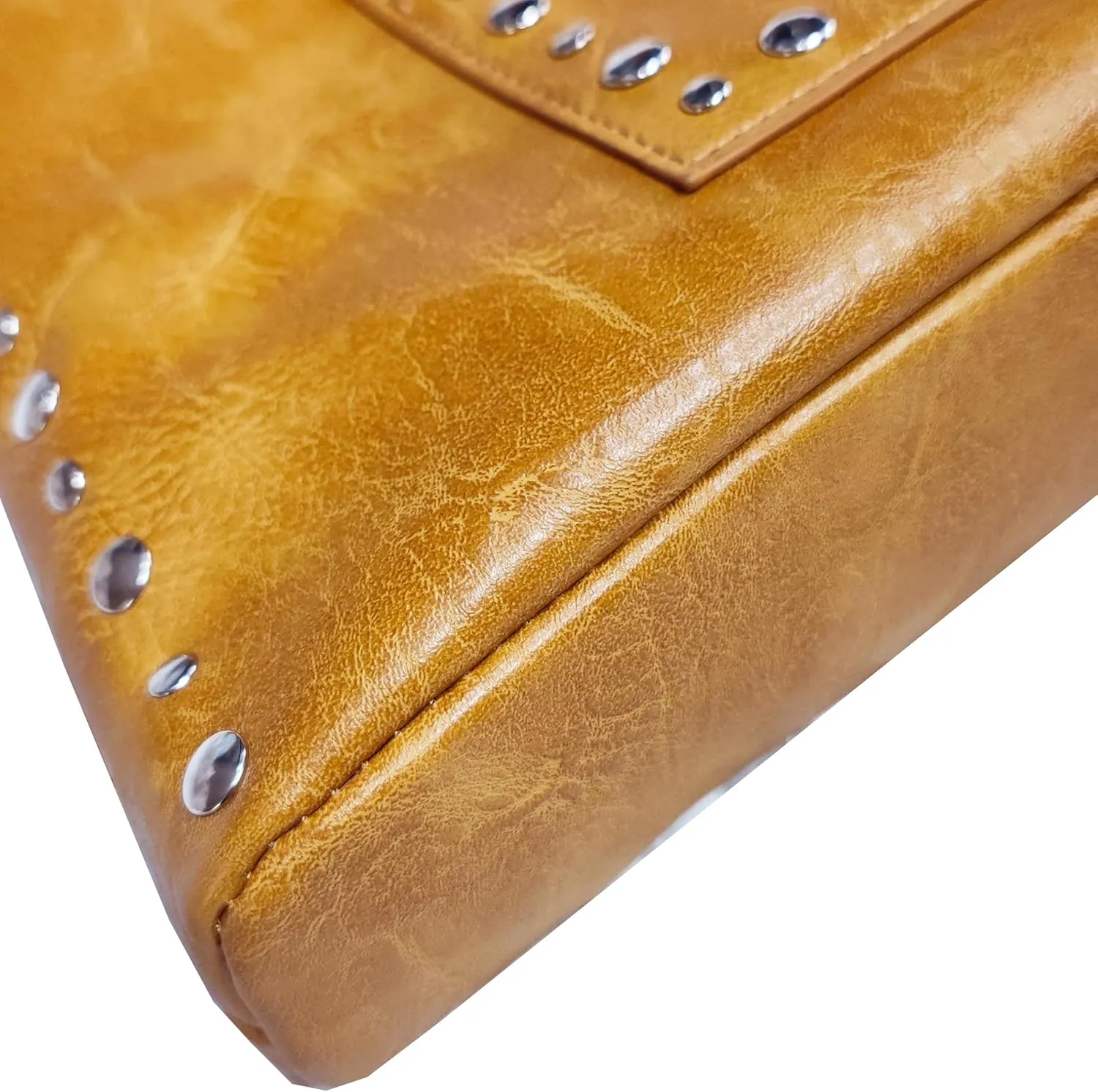 Molodo PU Leather Hobo Bag for Women Vintage Studded Tote Bag Handbag Trendy Shoulder Bag Punk Streetwear Handbag Purse