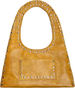 Molodo PU Leather Hobo Bag for Women Vintage Studded Tote Bag Handbag Trendy Shoulder Bag Punk Streetwear Handbag Purse