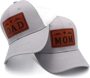 Mom and Dad Hats Embroidered Adjustable Baseball Caps, Mothers and Fathers Day Mom Dad Gifts from Daughter Son Wife Husband