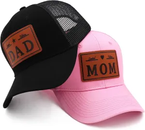 Mom and Dad Hats Embroidered Adjustable Baseball Caps, Mothers and Fathers Day Mom Dad Gifts from Daughter Son Wife Husband