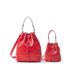 MONOGRAM BUCKET BAG BUNDLE - RED