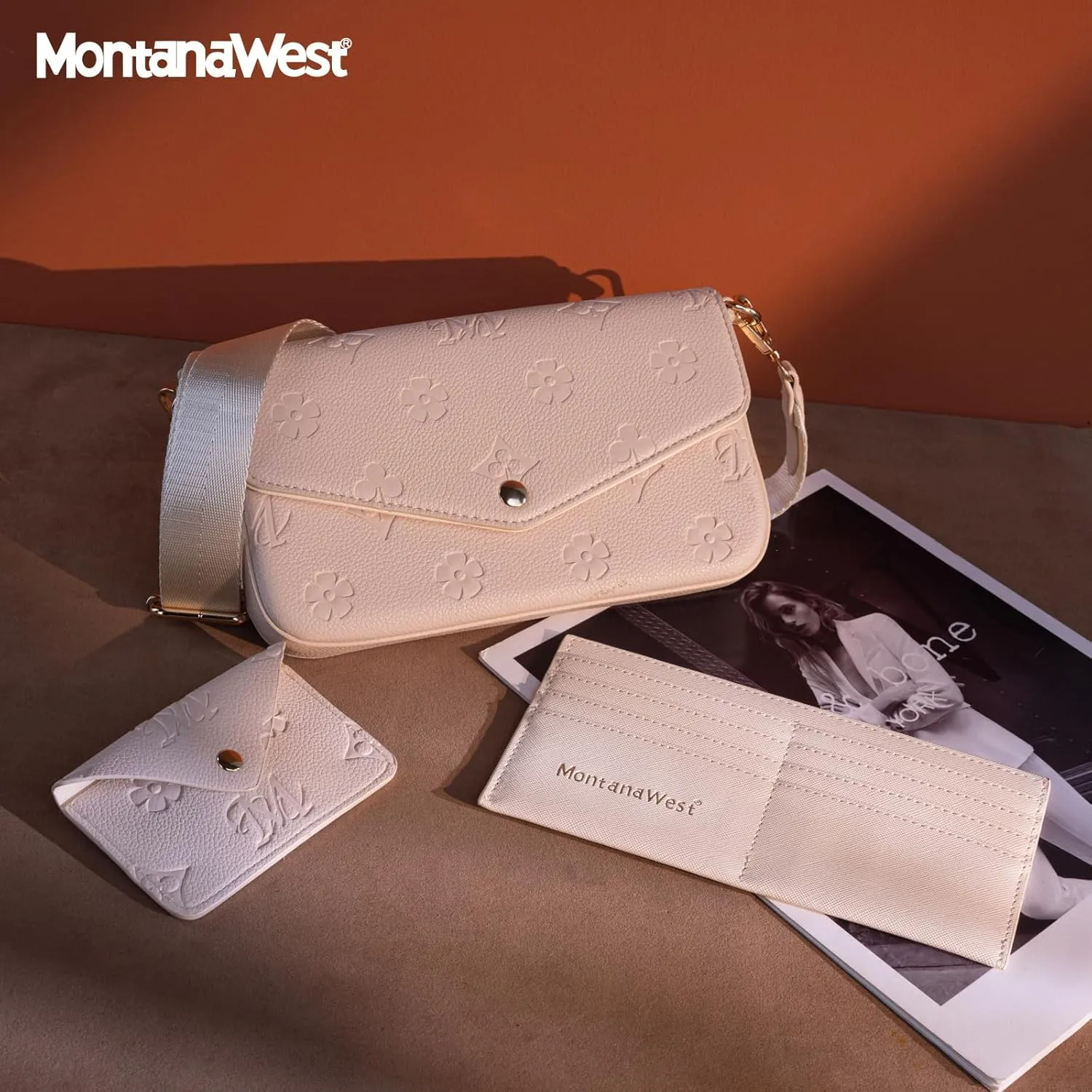 Montana West 3PCS Crossbody Purse and Wallet Set for Women with Adjustable Strap