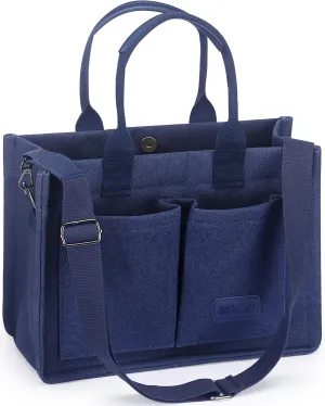 Mossio Large Canvas Tote Bag for Women with Pockets - Laptop Crossbody Work Tote Bag Everyday Bag Shoulder Purse Handbag