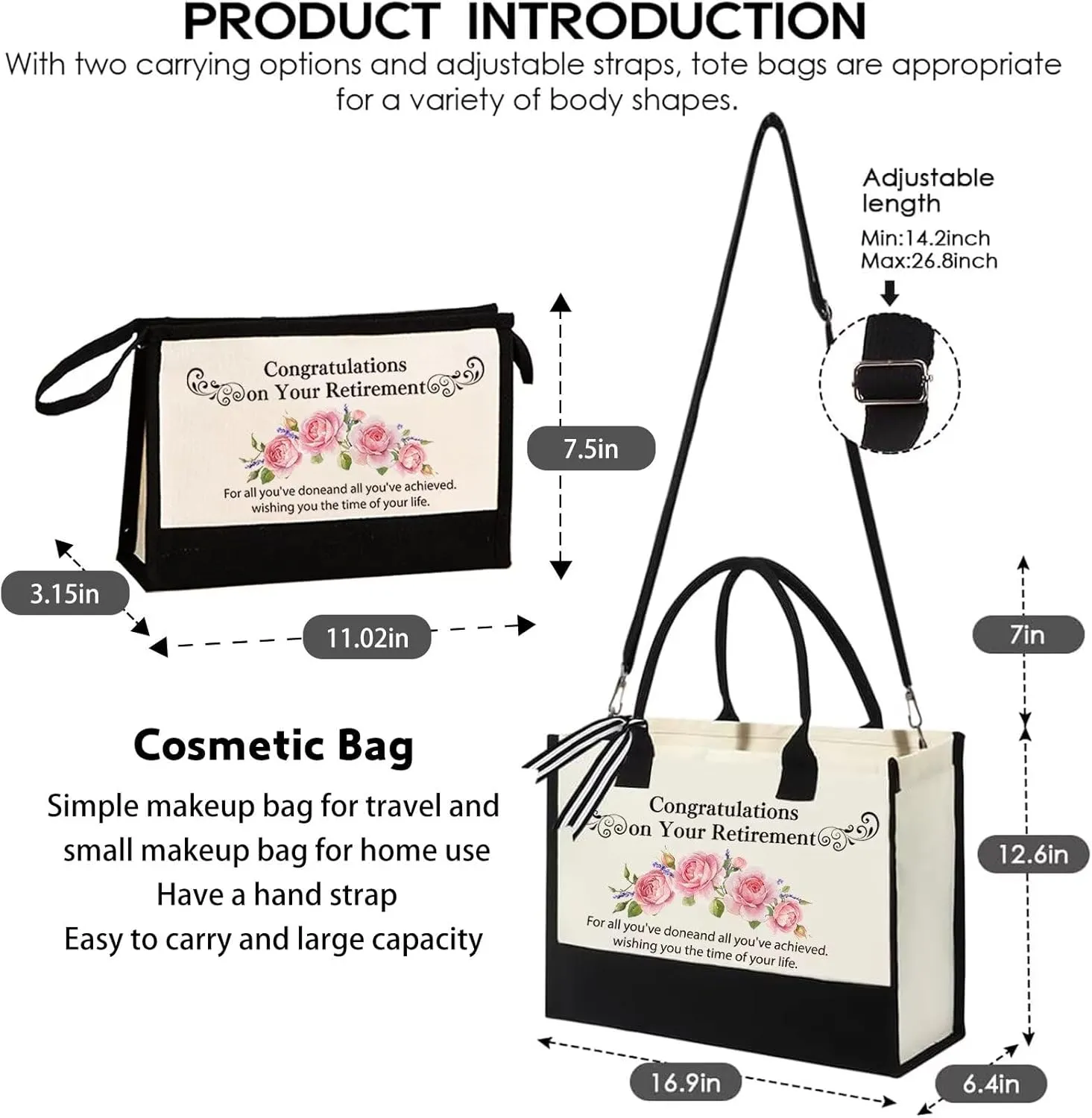 Mothers Day Gifts Retirement Gift for Woman Birthday bags for women Vintage Tote Bag set