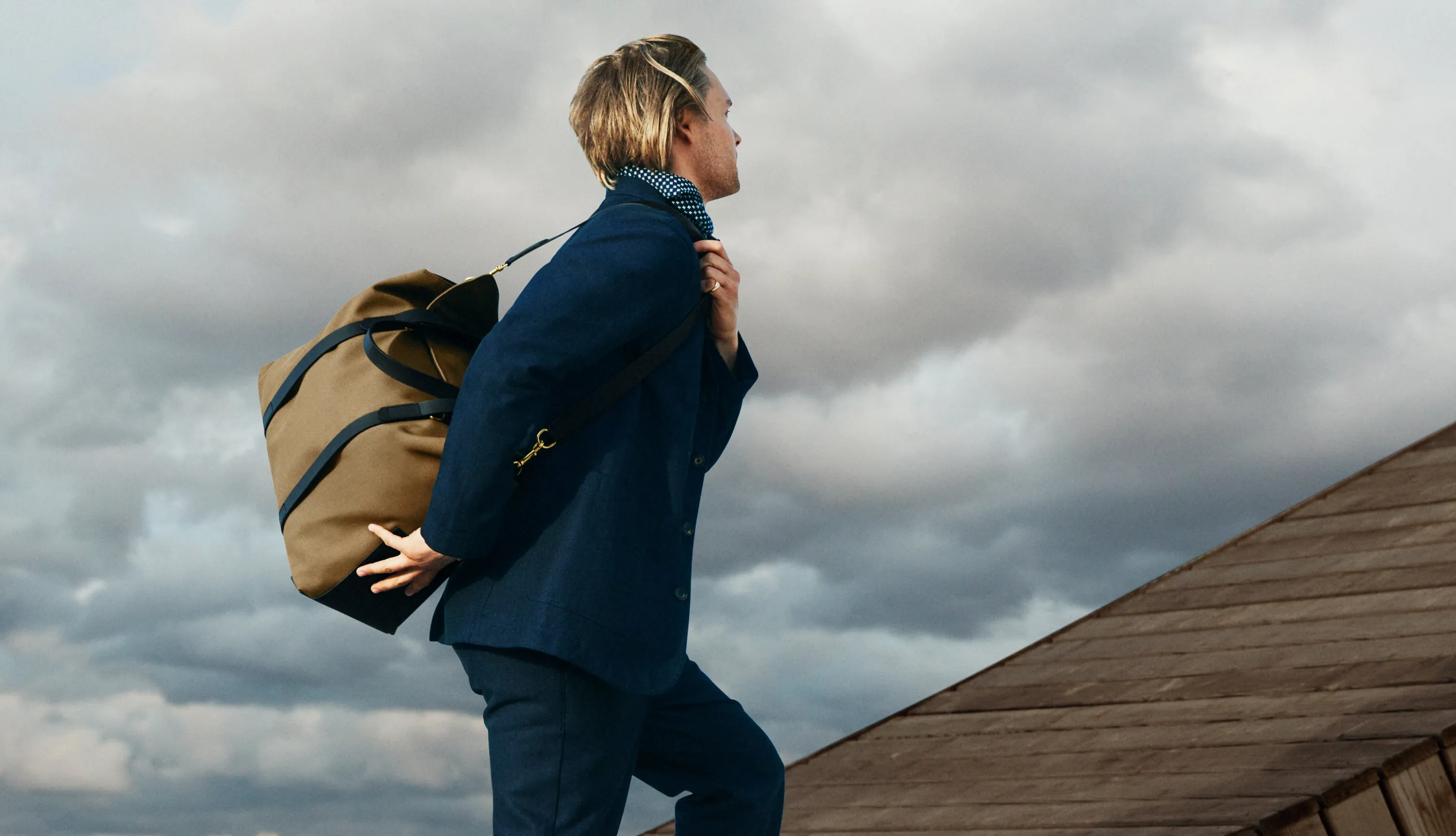 M/S Mega Tote - Pioneer Blue/Cuoio