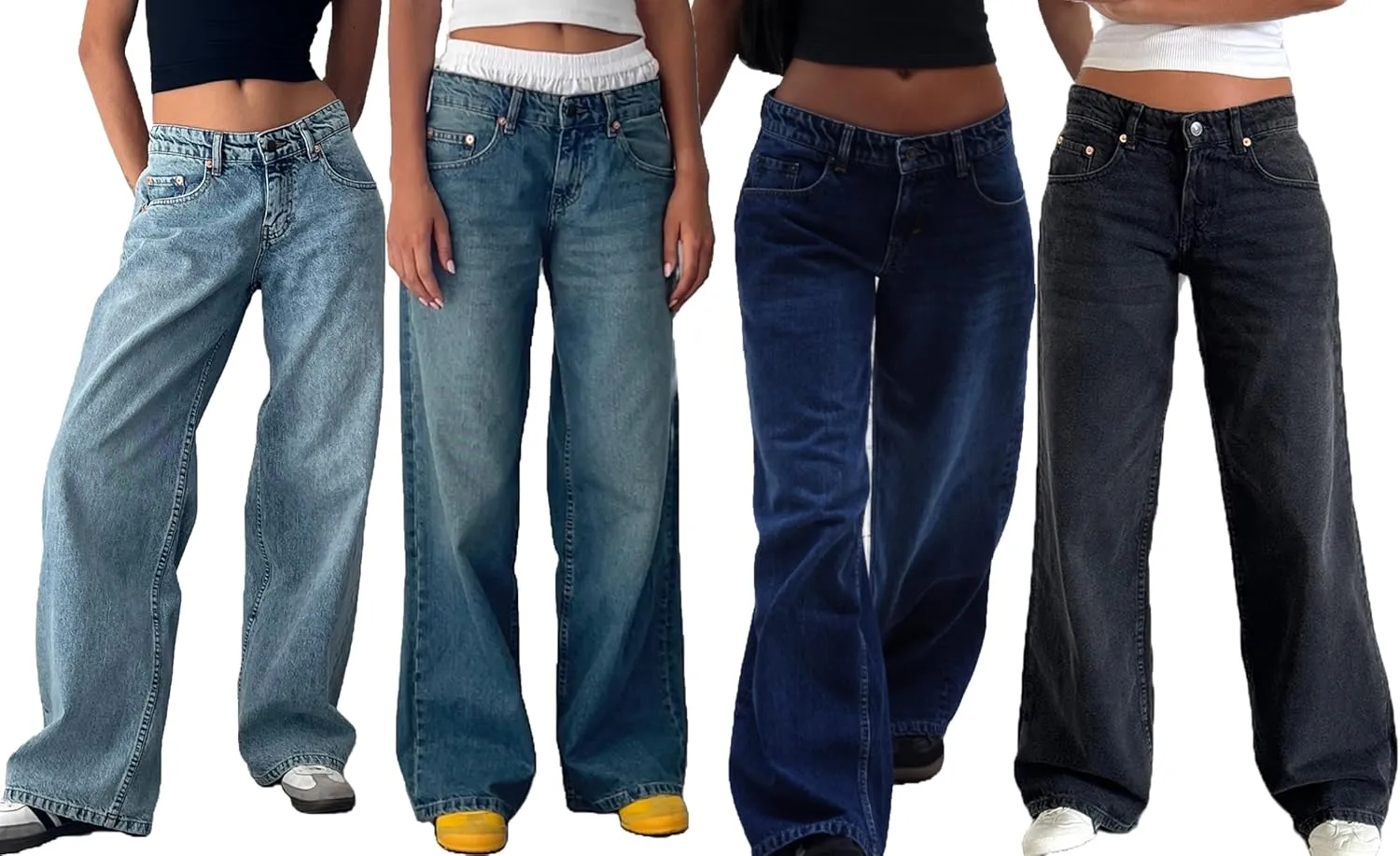 Mxiqqpltky Low Rise Jeans for Women Mom Jeans Wide Straight Leg Baggy Jeans Y2k Vintage Boyfriend Denim Pants Streetwear
