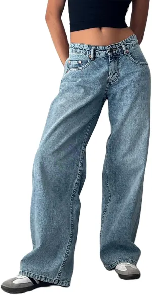 Mxiqqpltky Low Rise Jeans for Women Mom Jeans Wide Straight Leg Baggy Jeans Y2k Vintage Boyfriend Denim Pants Streetwear