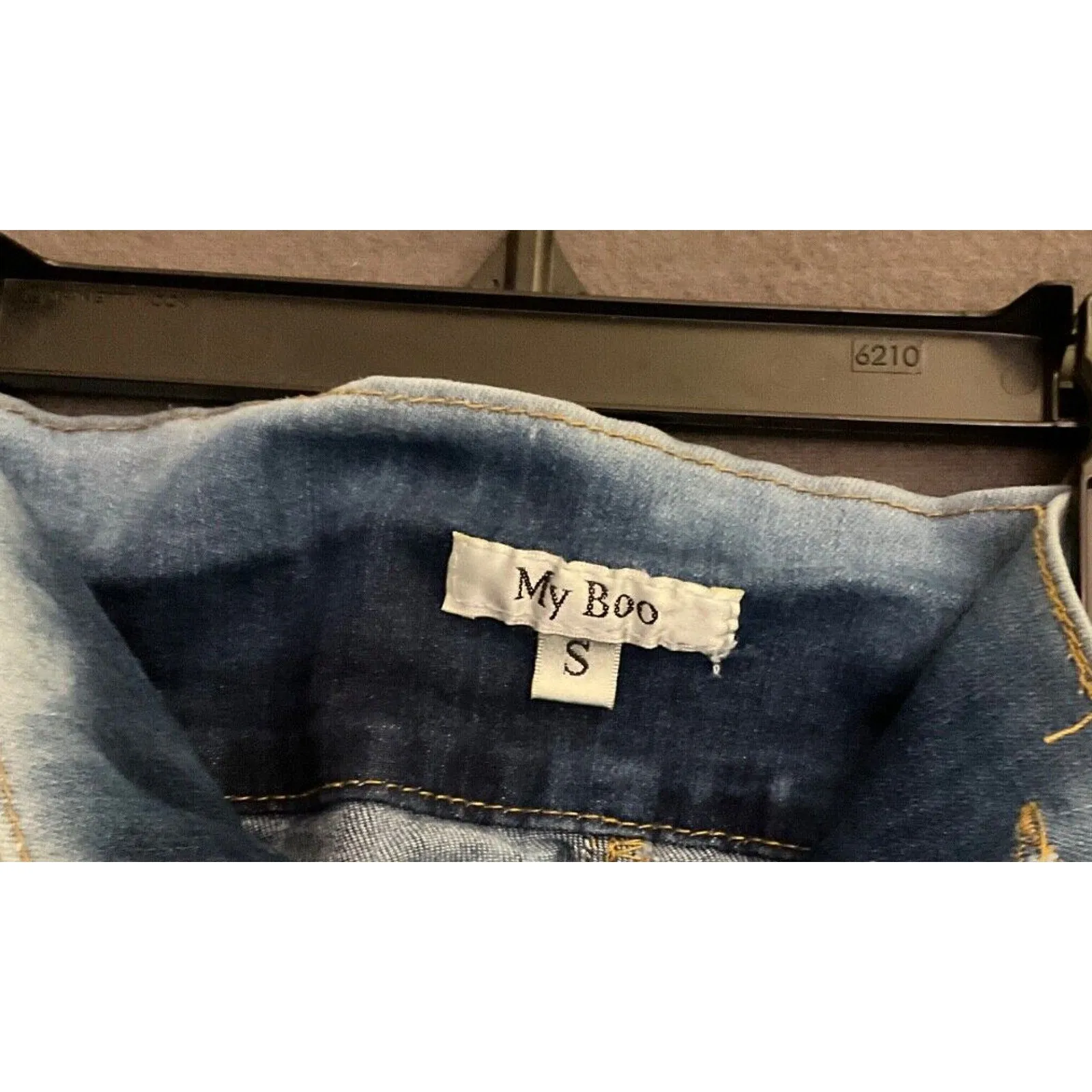 My Boo Brand Distressed High-Waisted Jeans with Tie Belt Size Small Cargo Pocket