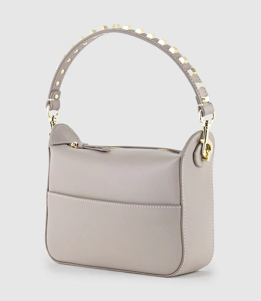 NATANIA Small Box Bag in Taupe