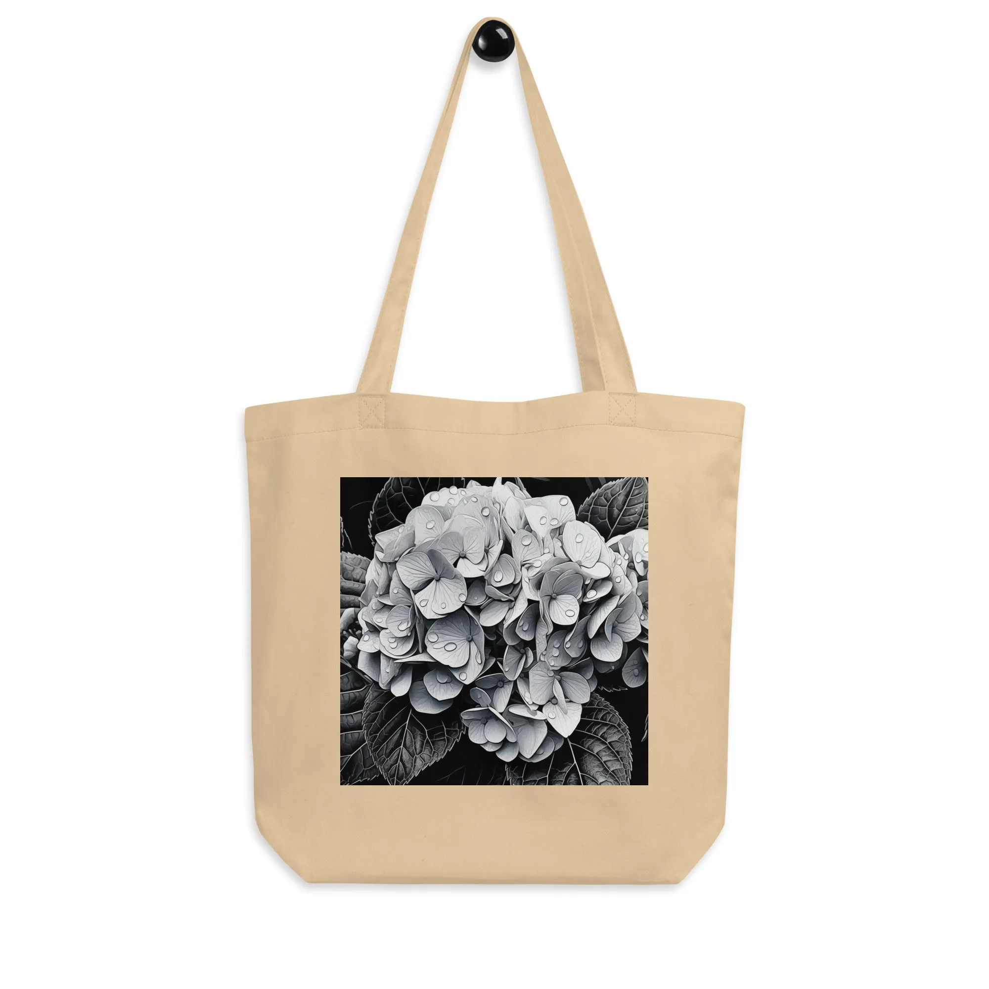 Natural Fiber Tote Bag Hydrangea