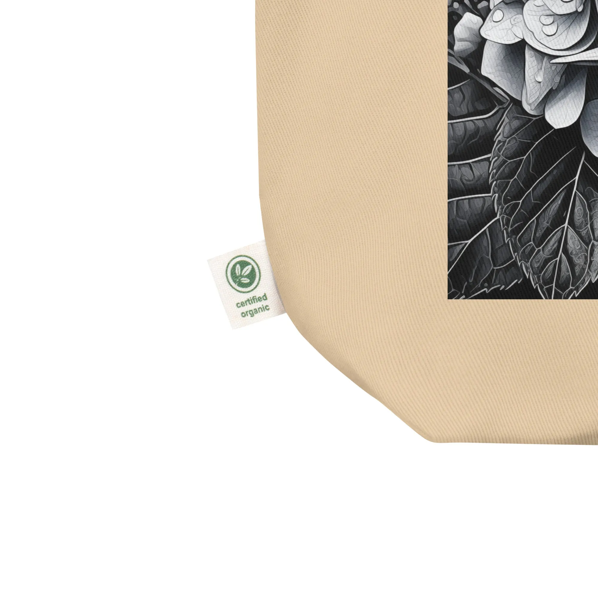 Natural Fiber Tote Bag Hydrangea