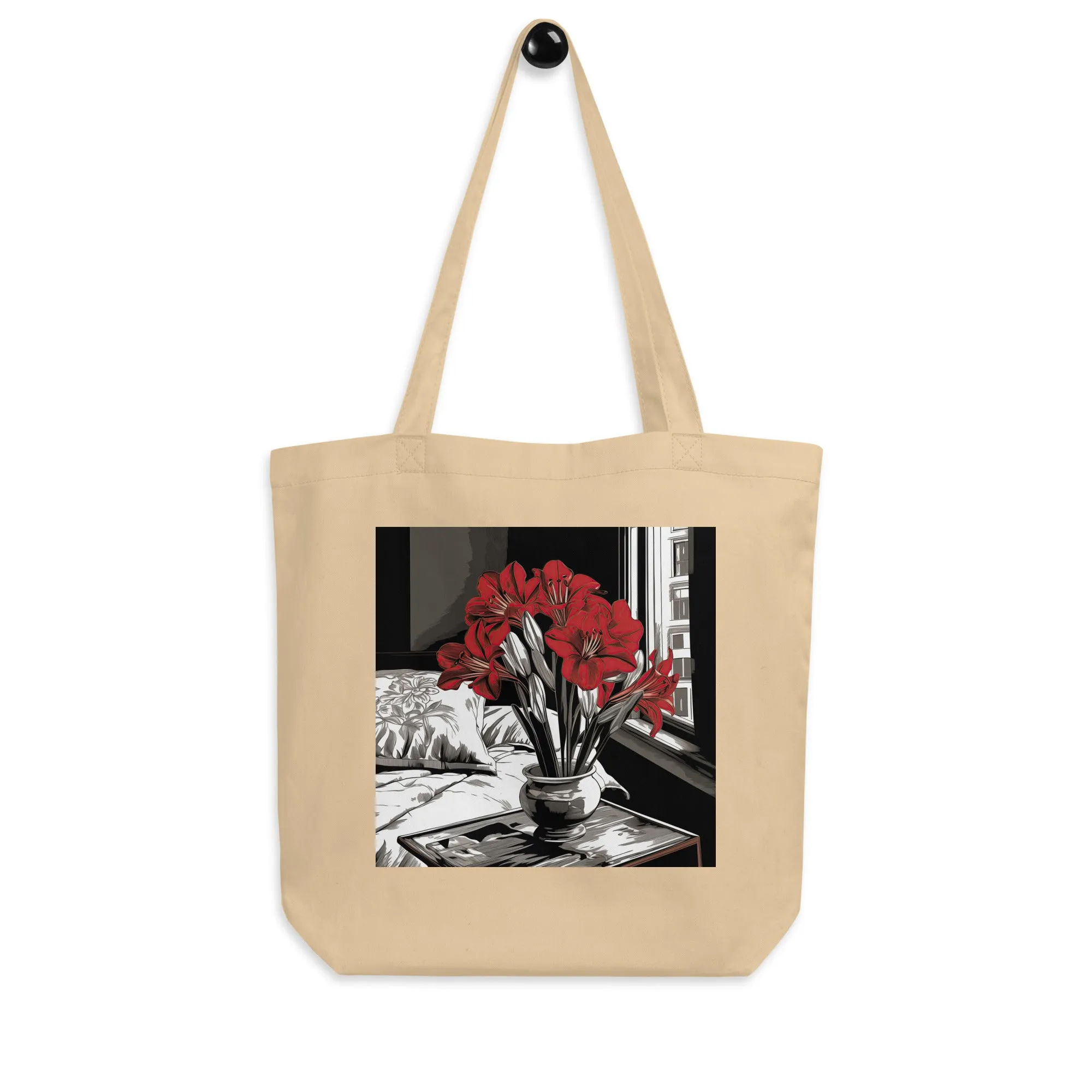 Natural Fiber Tote Bag Indoor Amaryllis