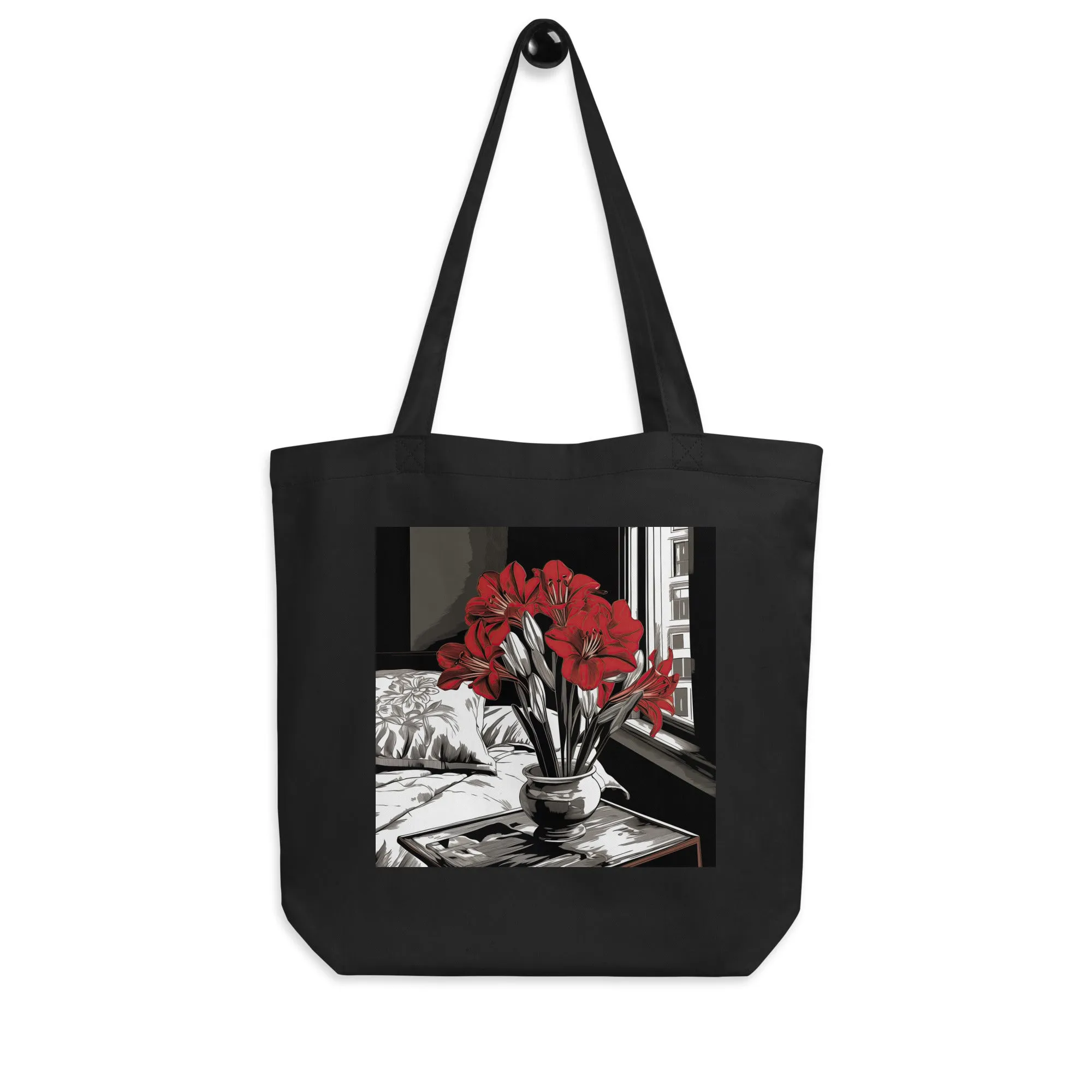 Natural Fiber Tote Bag Indoor Amaryllis