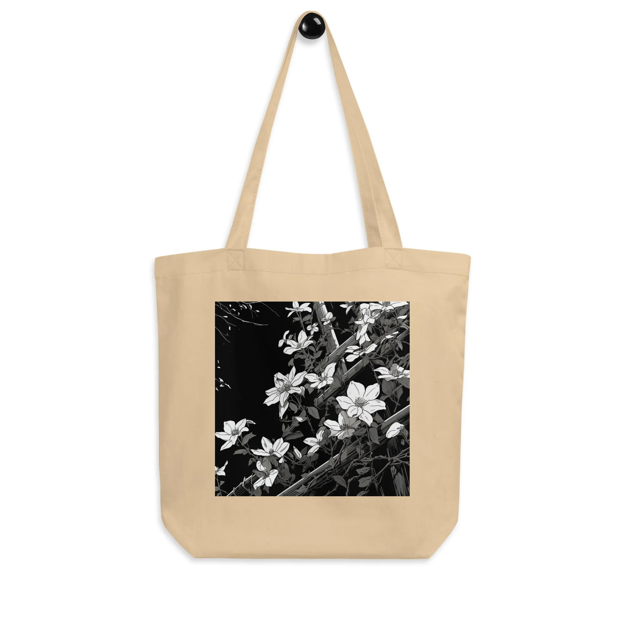 Natural Fiber Tote Bag Jasmine Trellis