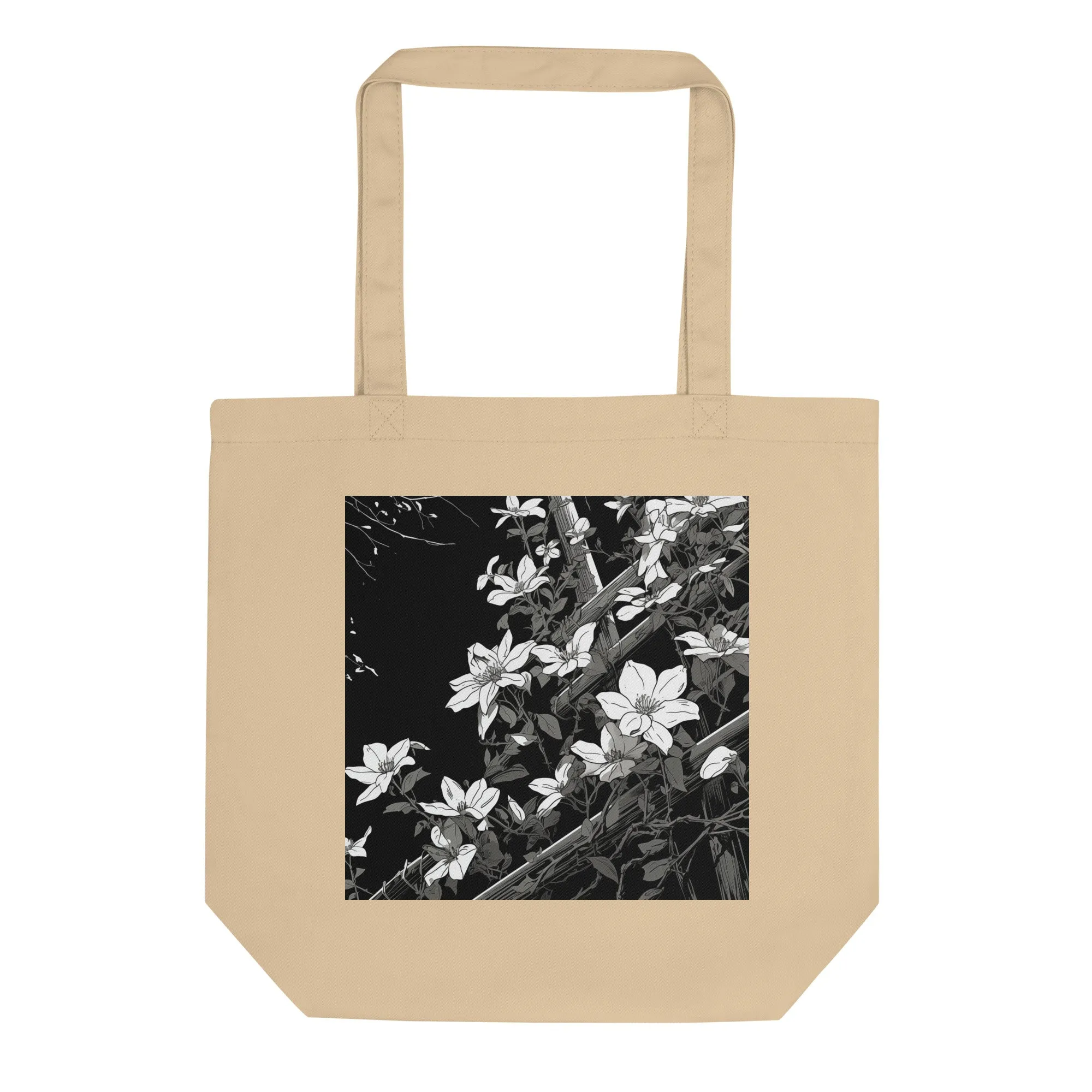 Natural Fiber Tote Bag Jasmine Trellis