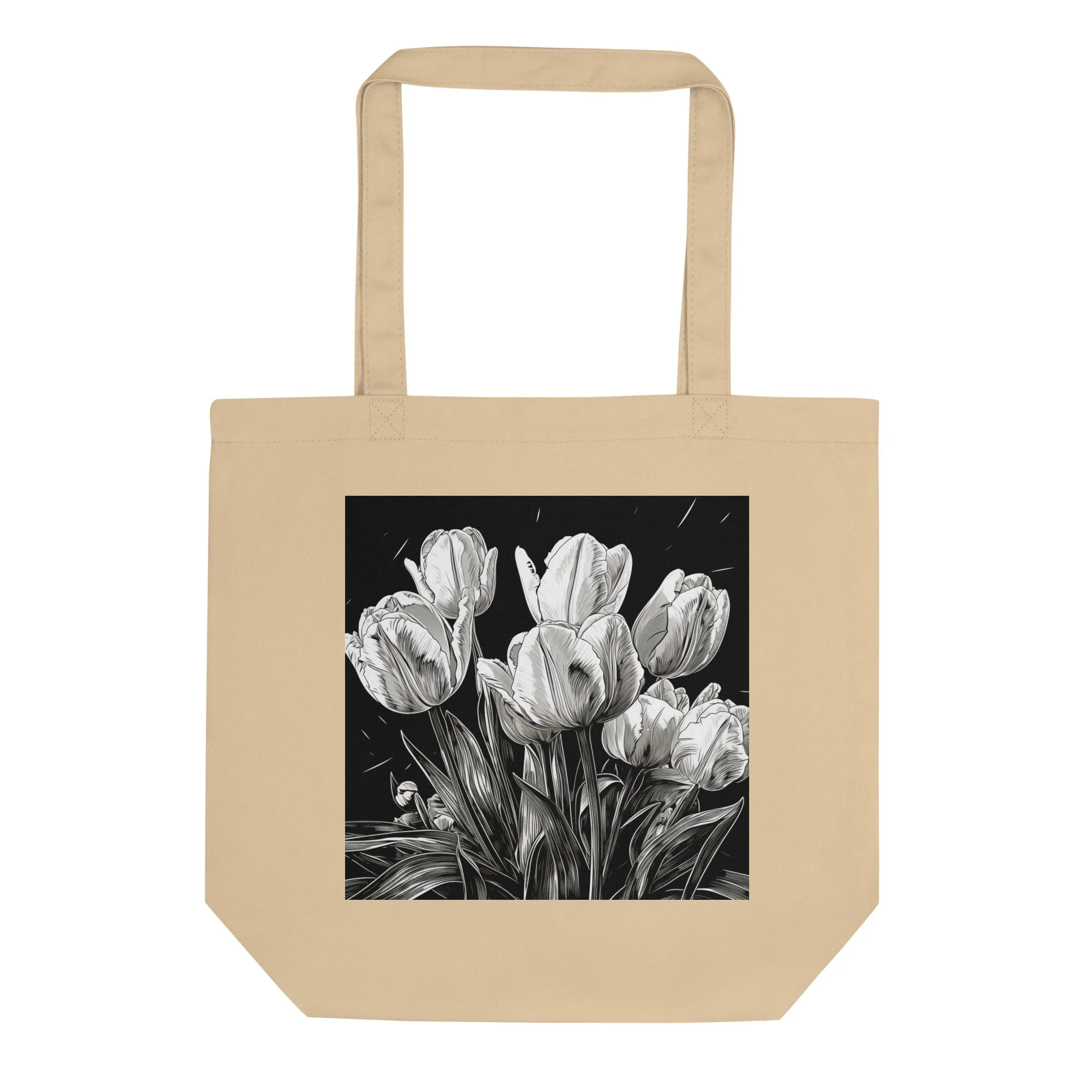 Natural Fiber Tote Bag Tulips
