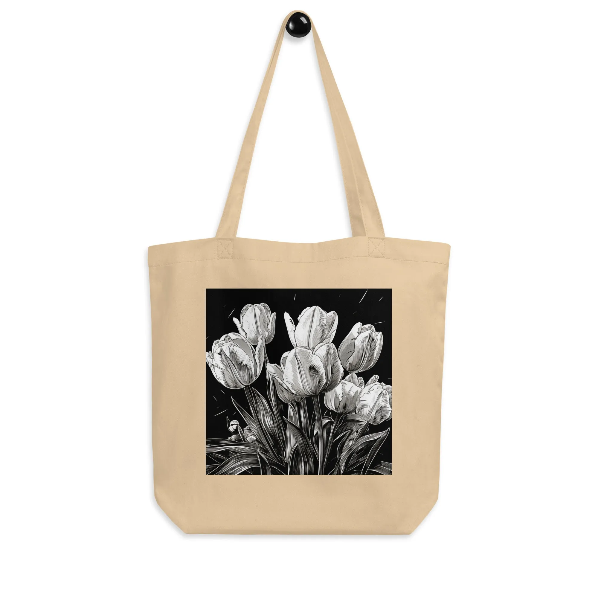 Natural Fiber Tote Bag Tulips
