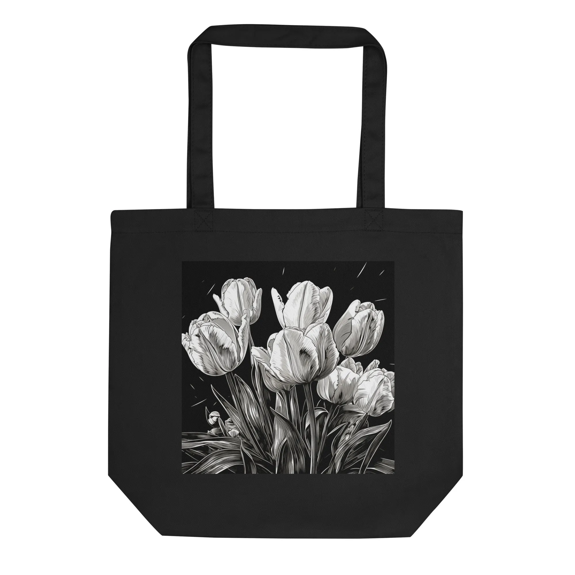 Natural Fiber Tote Bag Tulips