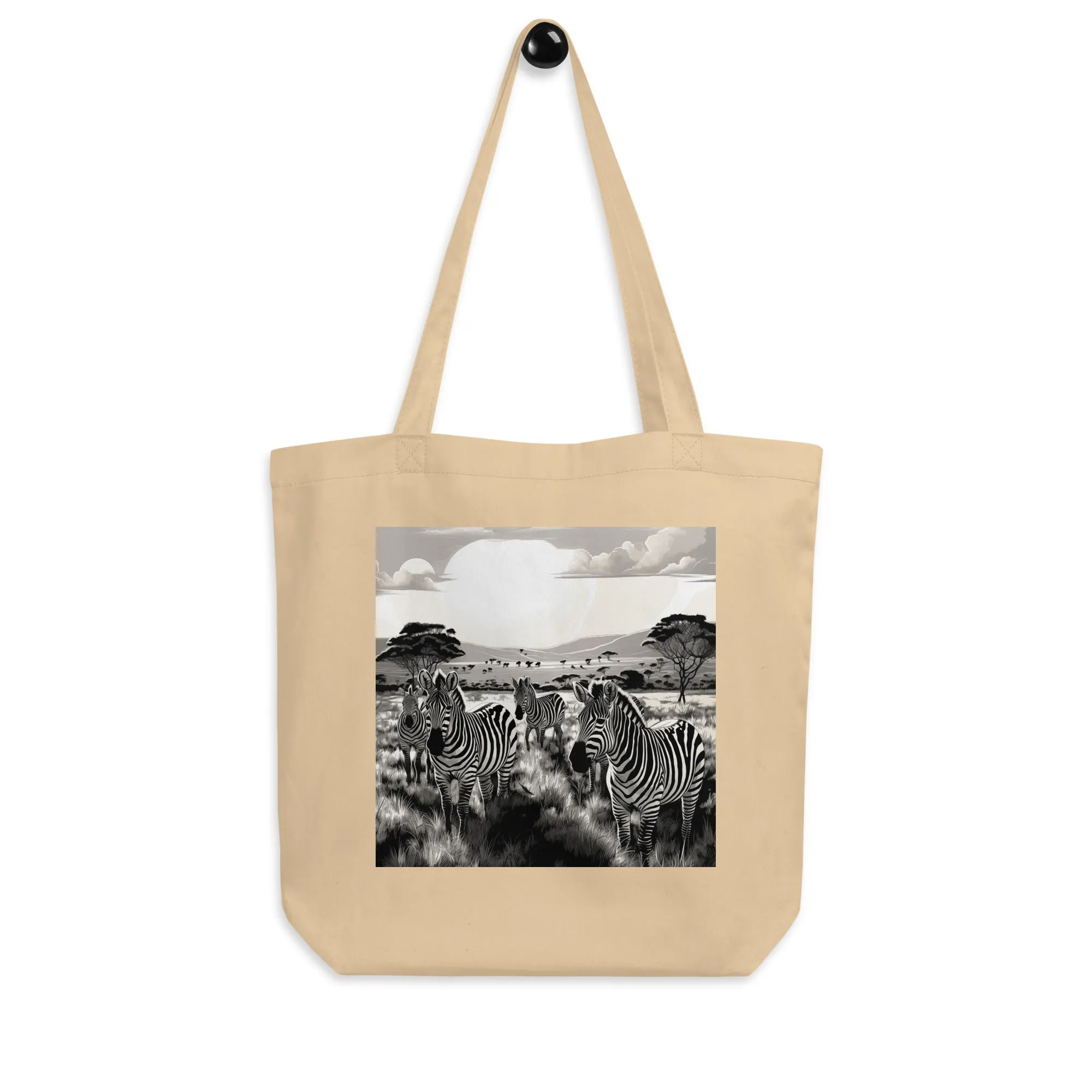 Natural Fiber Tote Bag Zebra