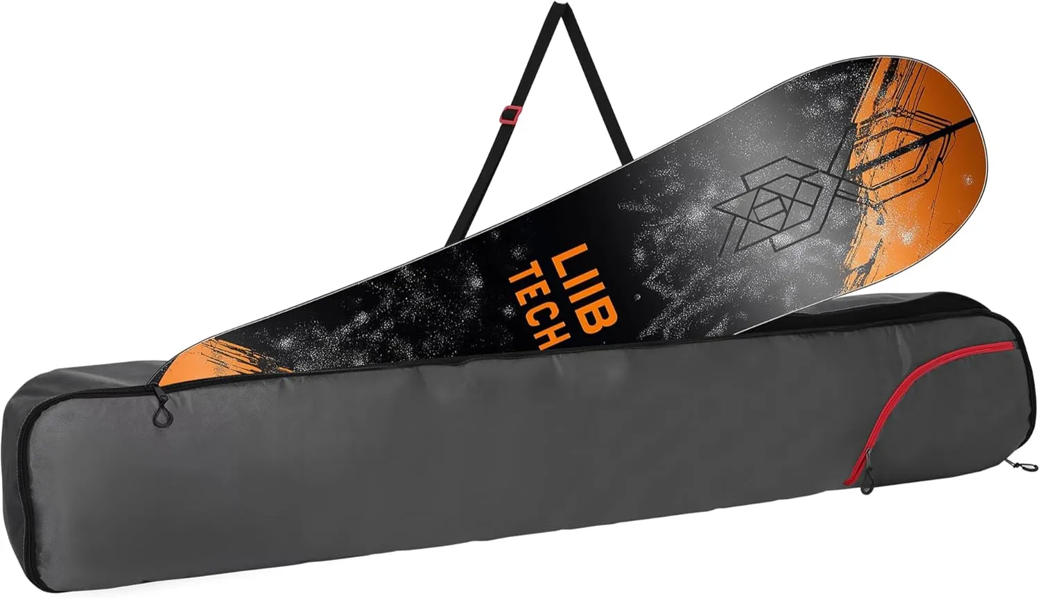 Navaris Snowboard Bag for Men and Women - 157 cm - with Side Pocket & Adjustable Straps - for Easy Snowboard Carrying - Black & Light Blue