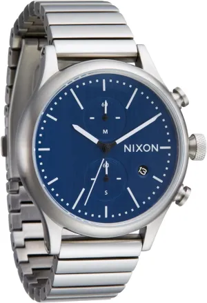 Nixon Mens Station Chrono Silver/Indigo