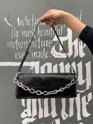 Noir Edge — Statement Leather Shoulder Bag
