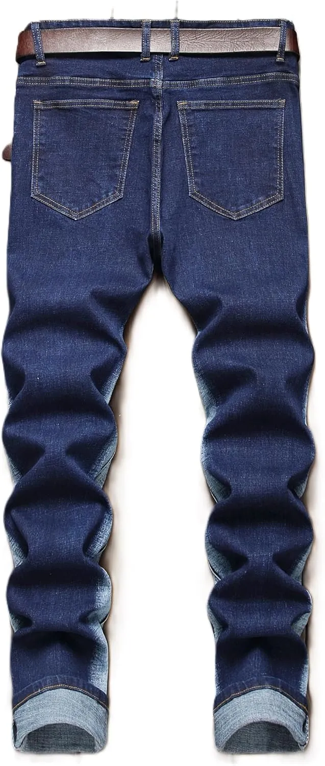 NOVOCCT Men’s Skinny Stretch Jeans, Slim Fit Distressed Ripped Pants Fashion Skinny Jeans for Men