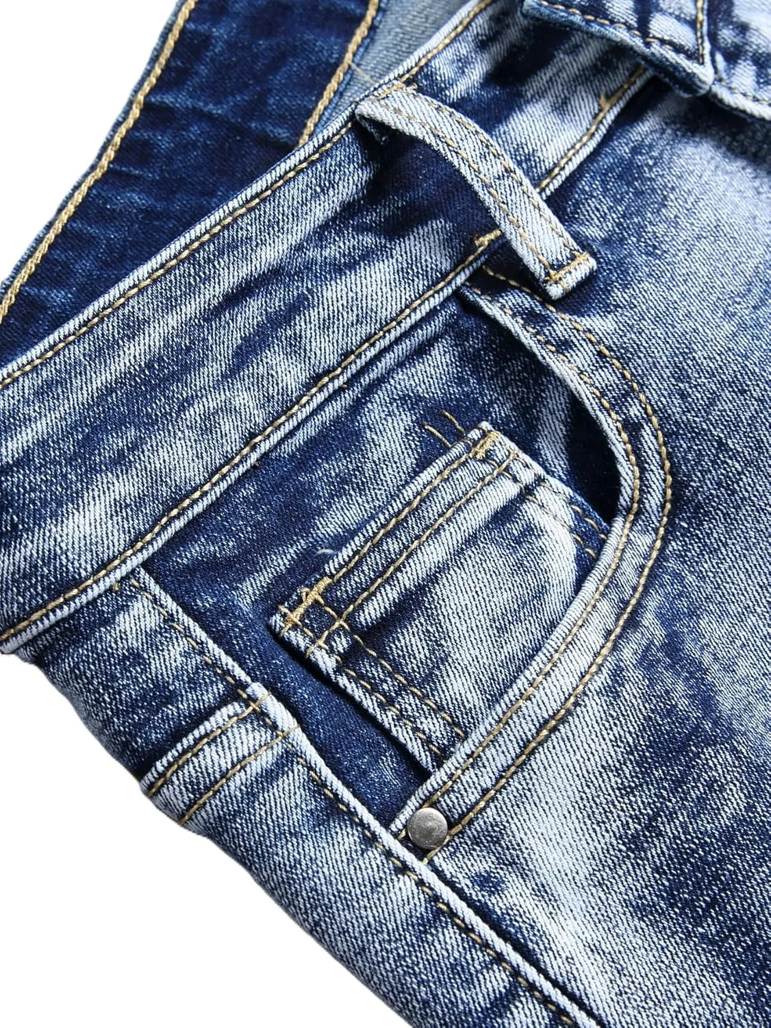 NOVOCCT Men’s Skinny Stretch Jeans, Slim Fit Distressed Ripped Pants Fashion Skinny Jeans for Men