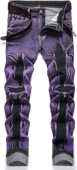 NOVOCCT Men’s Skinny Stretch Jeans, Slim Fit Distressed Ripped Pants Fashion Skinny Jeans for Men