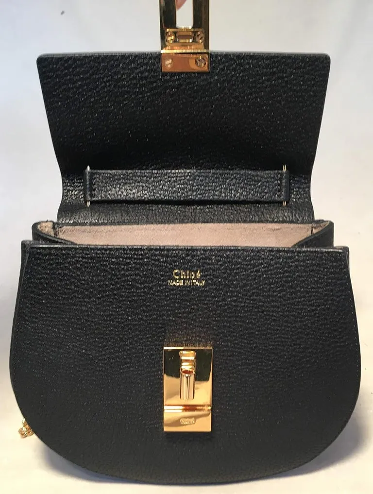 NWOT Chloe Mini Drew Black Leather Saddle Bag