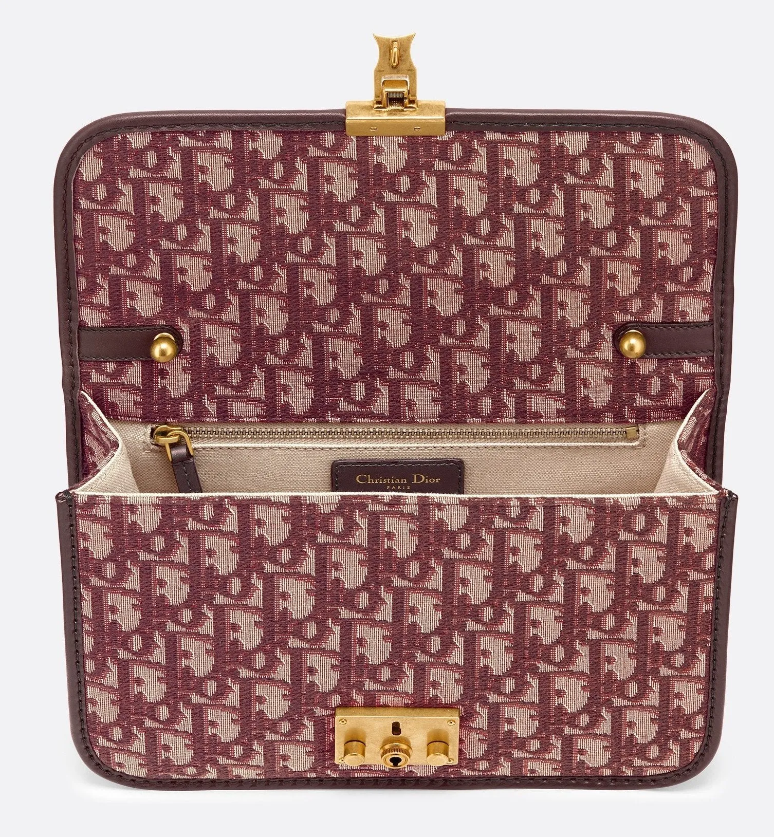 Oblique Small Flap Bag - Burgundy Red