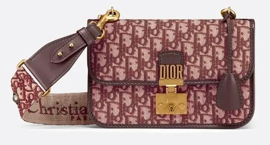 Oblique Small Flap Bag - Burgundy Red
