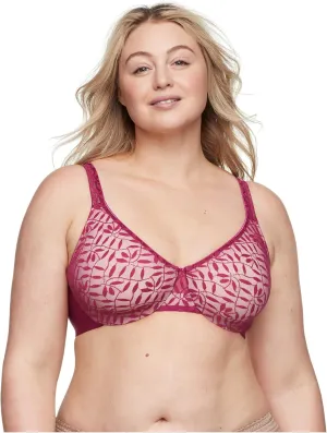 Olga Women's Sheer Leaves Minimizer Bra