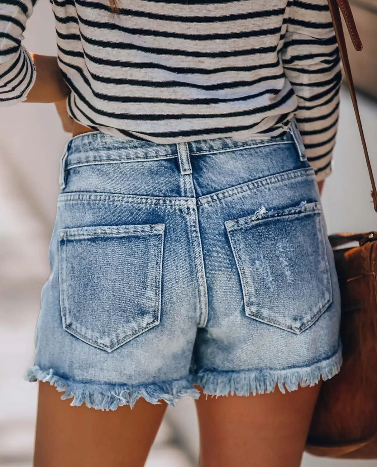 onlypuff Women's Denim Jean Short Ripped High Waist Cut Off