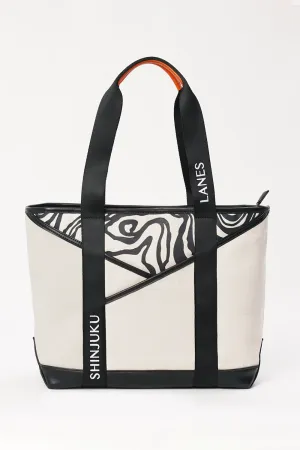 Origami Pocket Tote - Natural Terrain Print