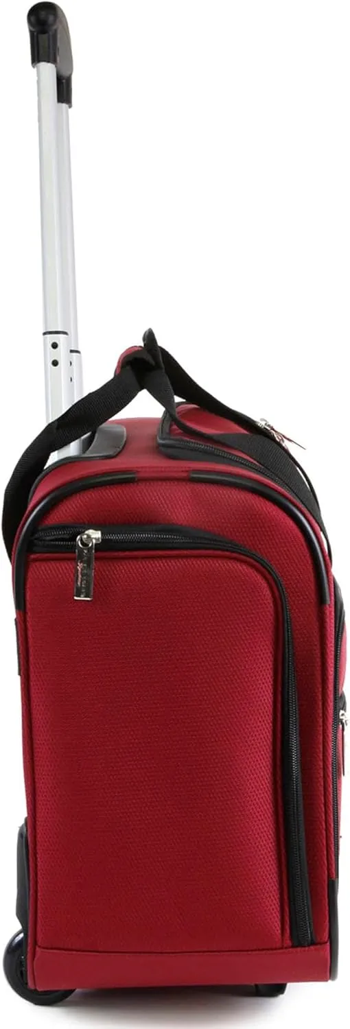 Pacific Coast Signature Underseat 15.5" Rolling Tote Carry-on, Crimson