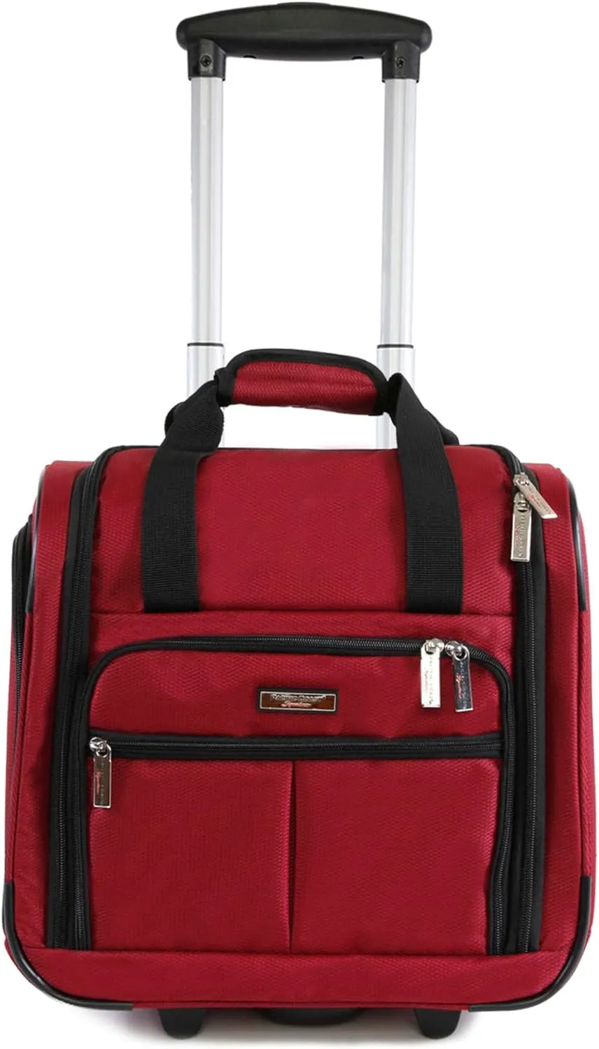 Pacific Coast Signature Underseat 15.5" Rolling Tote Carry-on, Crimson