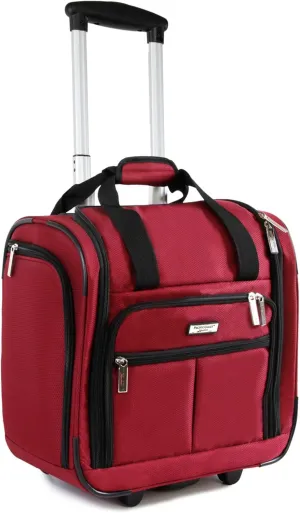 Pacific Coast Signature Underseat 15.5" Rolling Tote Carry-on, Crimson