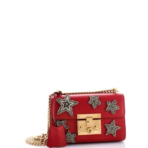 Padlock Shoulder Bag Embellished Leather Small