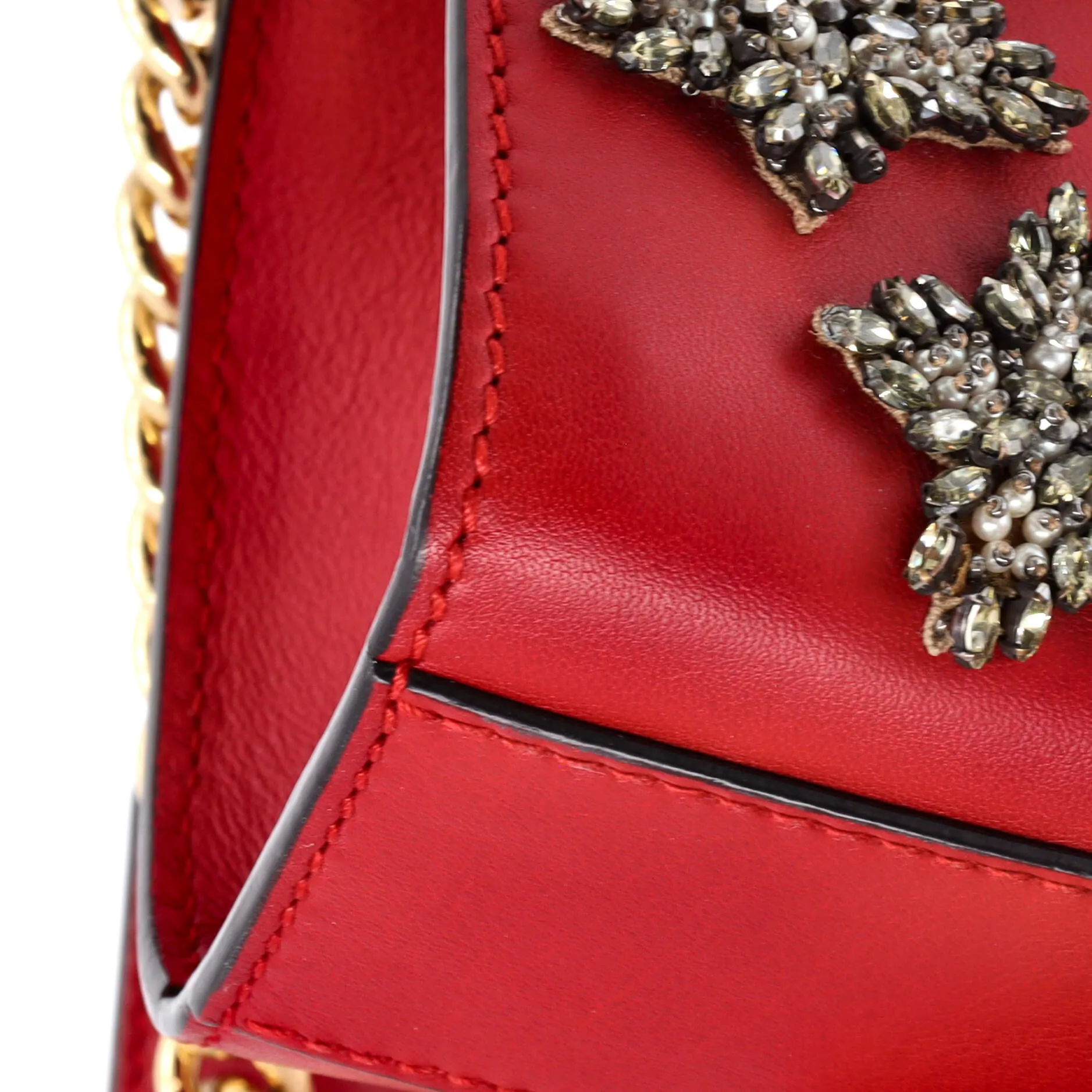 Padlock Shoulder Bag Embellished Leather Small