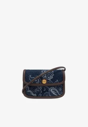 Paisley Jacquard Denim Shoulder Bag