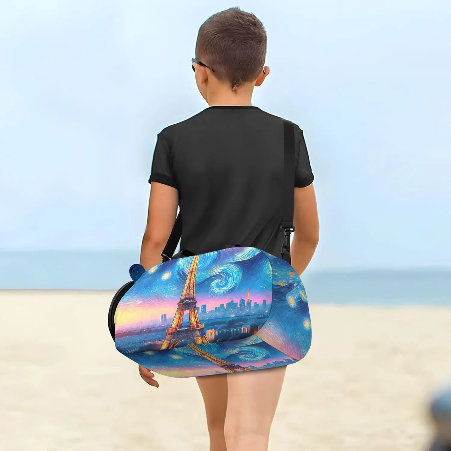 Paris Eiffel Tower Starry Night Duffle Bags for Traveling Tote Overnight Weekender Duffel Carry on Duffel for Boys Dance Duffle Bag