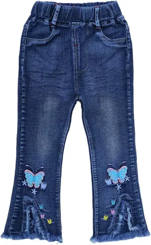 Peacolate 4-9T Infant Little Kids Girls Embroidery Jeans Denim Pants