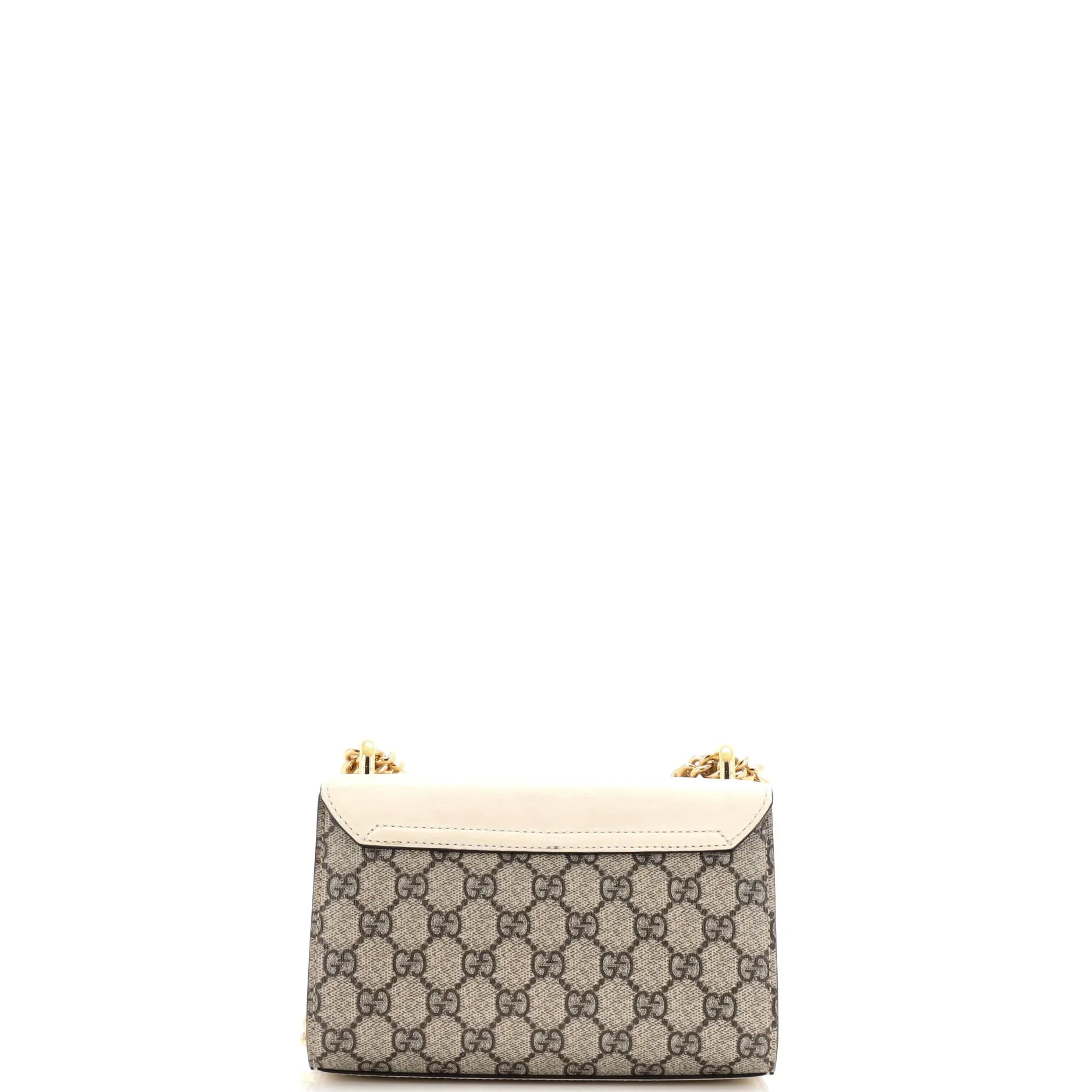 Pearly Padlock Shoulder Bag GG Coated Canvas with Studded Leather Small