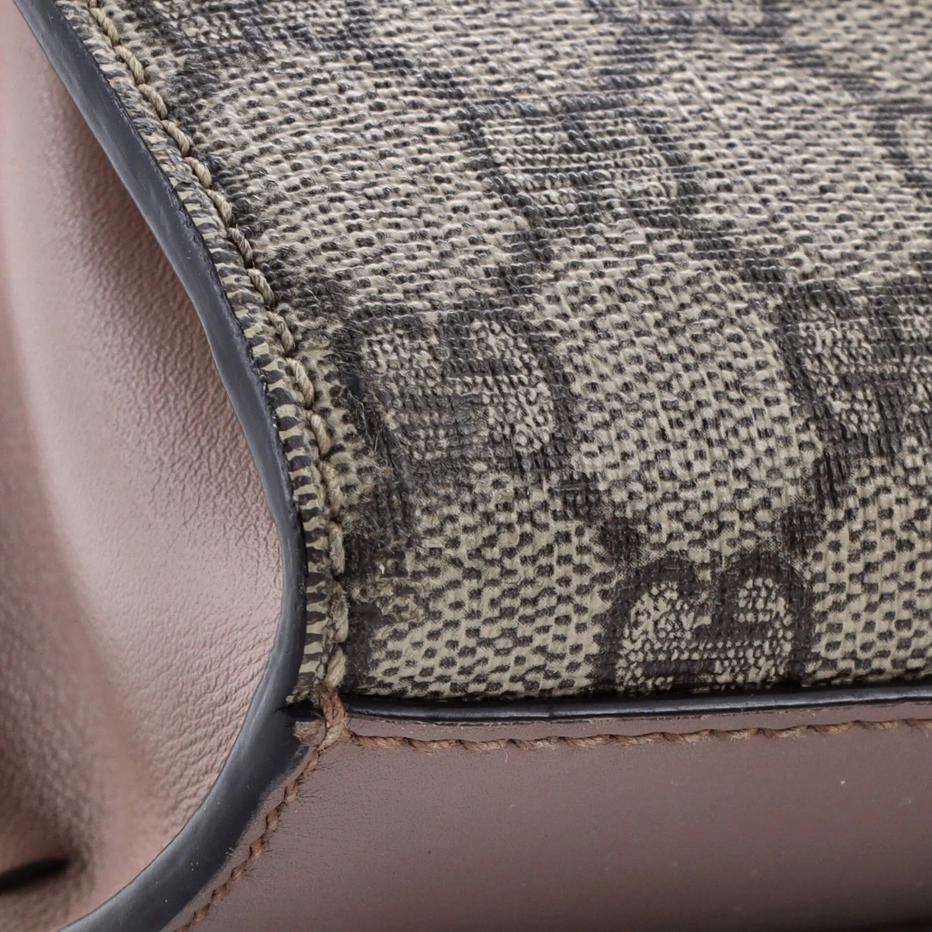 Pearly Padlock Shoulder Bag GG Coated Canvas with Studded Leather Small