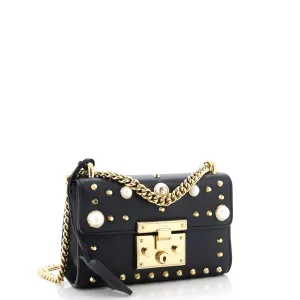 Pearly Padlock Shoulder Bag Studded Leather Small